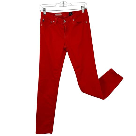 Ag Adriano Goldschmied Denim - AG Adriano Goldschmied The Stilt Cigarette Leg Jeans Red Orange Women size 28R